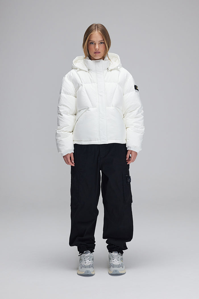 Short Length Insulated Puffer Jacket with Detachable Hood