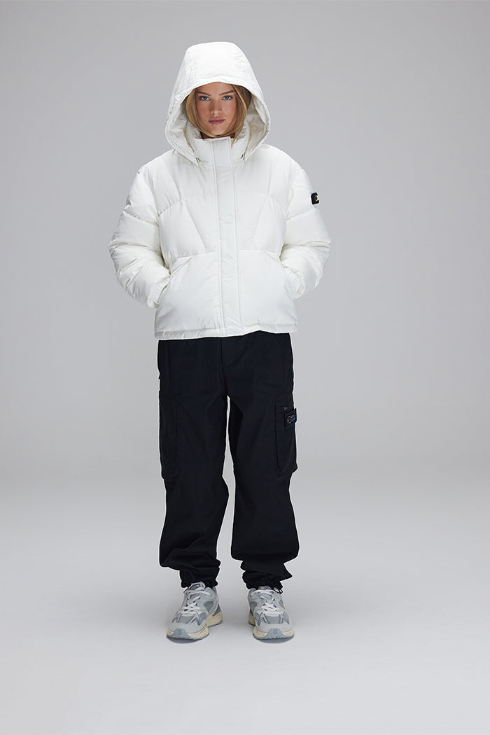 Short Length Insulated Puffer Jacket with Detachable Hood