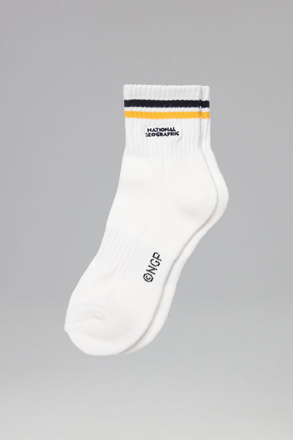 Double Line Embroidered Ankle Socks