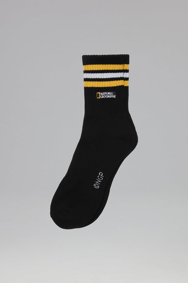 Triple Line Embroidered Socks