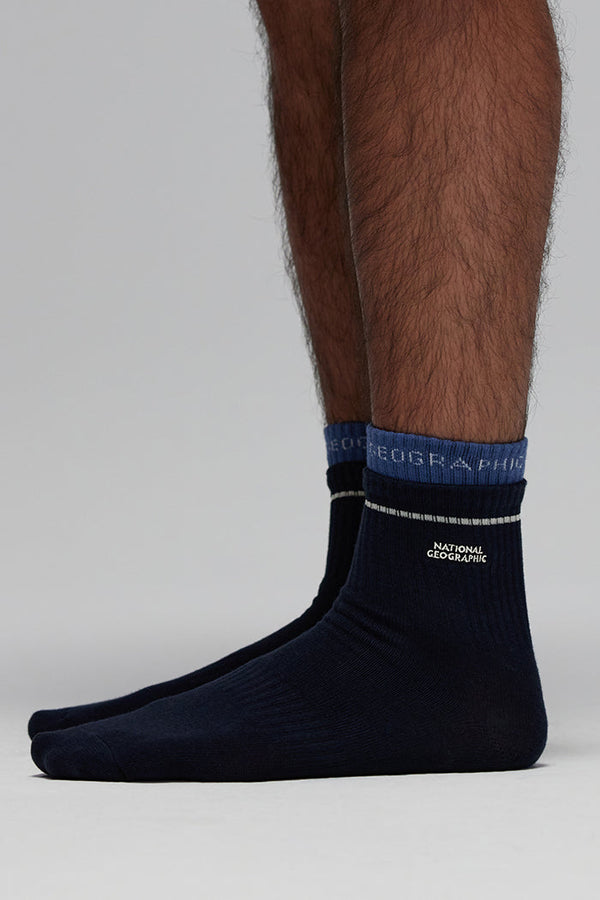 Double Cuff Embroidered Socks